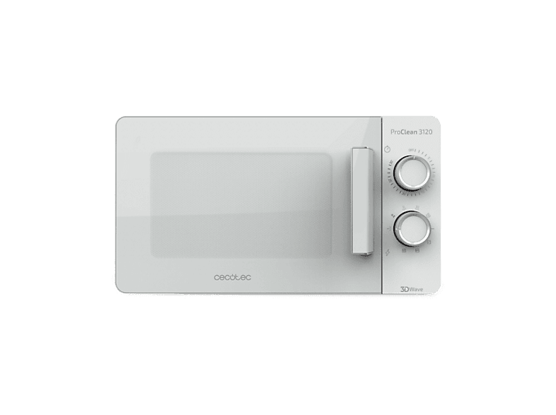 Microondas con grill - Cecotec Proclean 3120, 700 W, 6 niveles, Descongelación, 20 l, Blanco