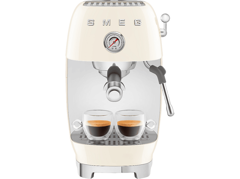 Smeg ECF03CREU 50's Style Siebträgermaschine (Creme, 1650 Watt, 15 bar)