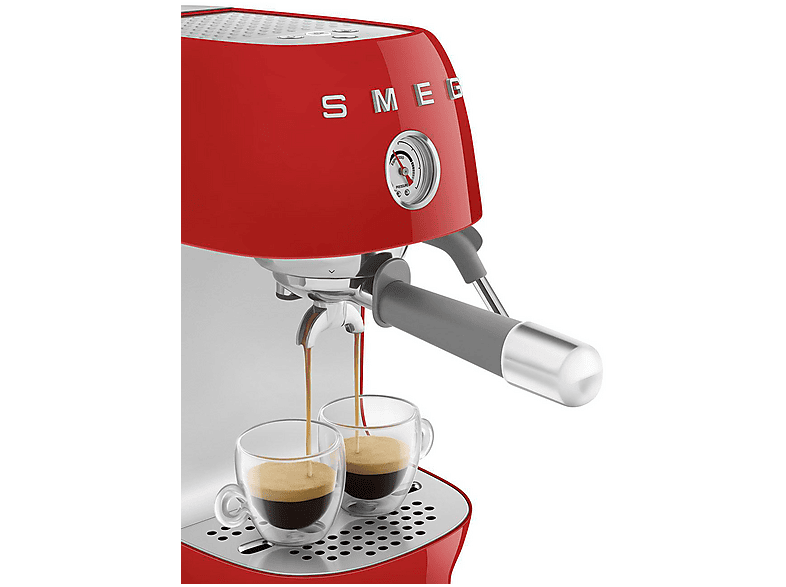 Smeg ECF03RDEU 50's Style Siebträgermaschine (Rot, 1650 Watt, 15 bar) — Foto 4 von 4