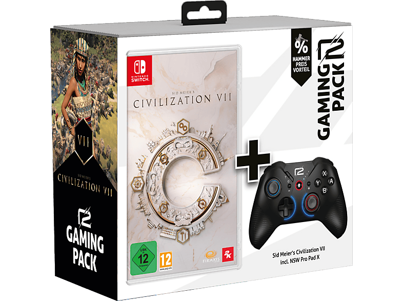 ready2gaming Sid Meier’s Civilization VII inkl. NSW pro Pad X schwarz; Nintendo Switch Hardbundle