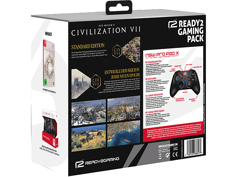 ready2gaming Sid Meier’s Civilization VII inkl. NSW pro Pad X schwarz; Nintendo Switch Hardbundle