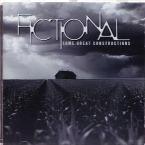 CD-Cover. Titel: Fictional. Felder mit einem kleinen Gebäude unter einem stürmischen Himmel.