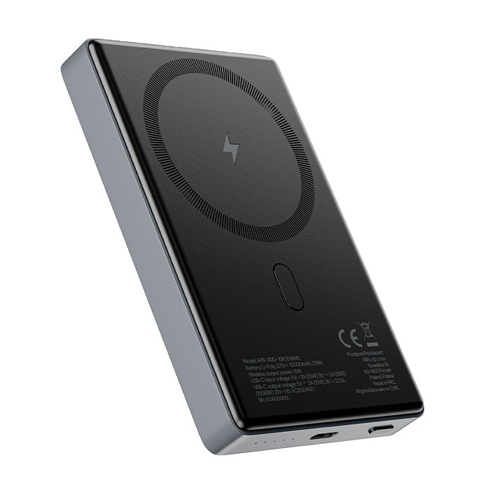 ALLITY 10000 mAh powerbank, MagSafe rögzítéssel, sötétszürke (APB-300_10000_MF)