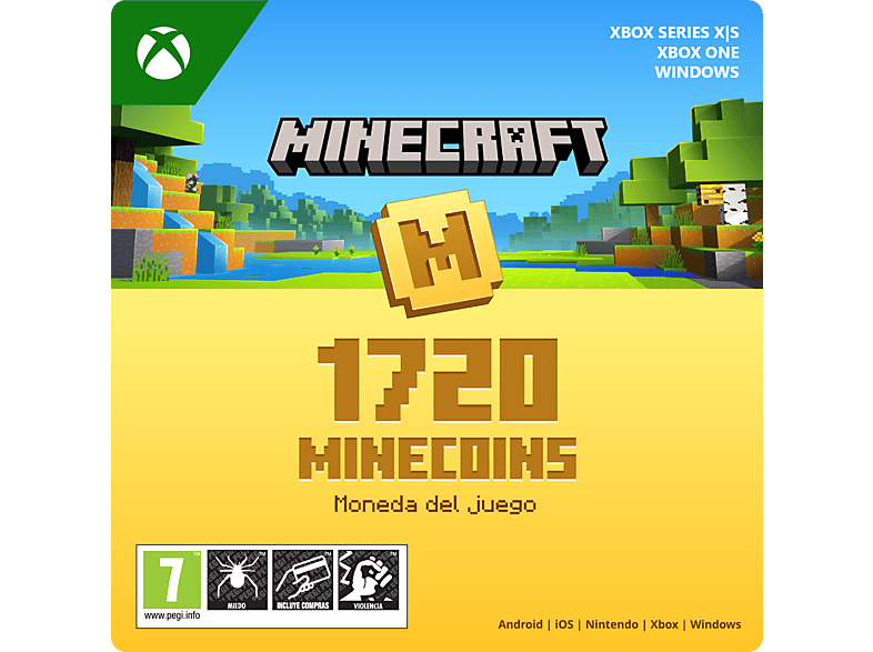 Xbox Series X S & One Windows Minecraft: 1720 Minecoins, Para Android, iOS, Nintendo, PC (Código de descarga) (*Juego base no incluido)