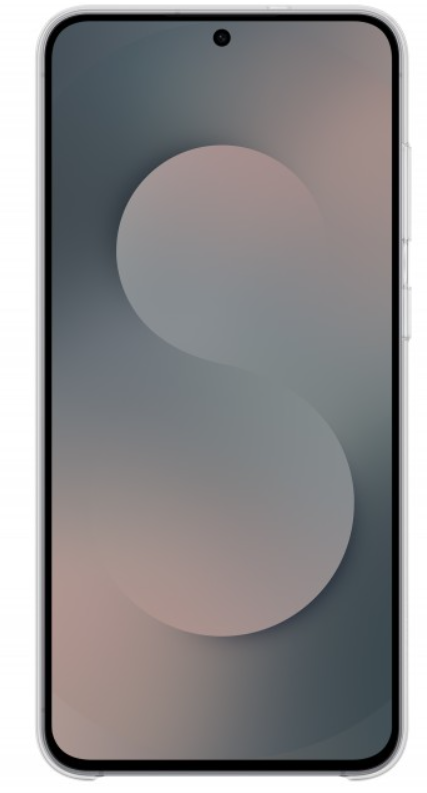 Egy okostelefon gradiens háttérrel, szürke és rózsaszín árnyalatokkal. A telefon tetején kamera, lekerekített élekkel.