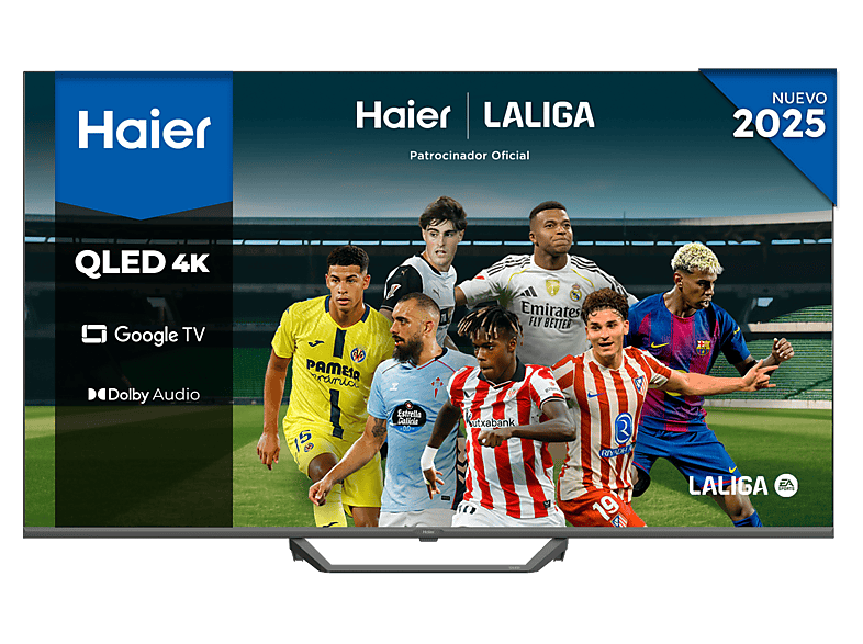 Haier S80 Series H50S80FUX, Smart (Google TV), 4K HDR10, 4x HDMI 2.1, Sonido 44W, Dolby Audio, Negro