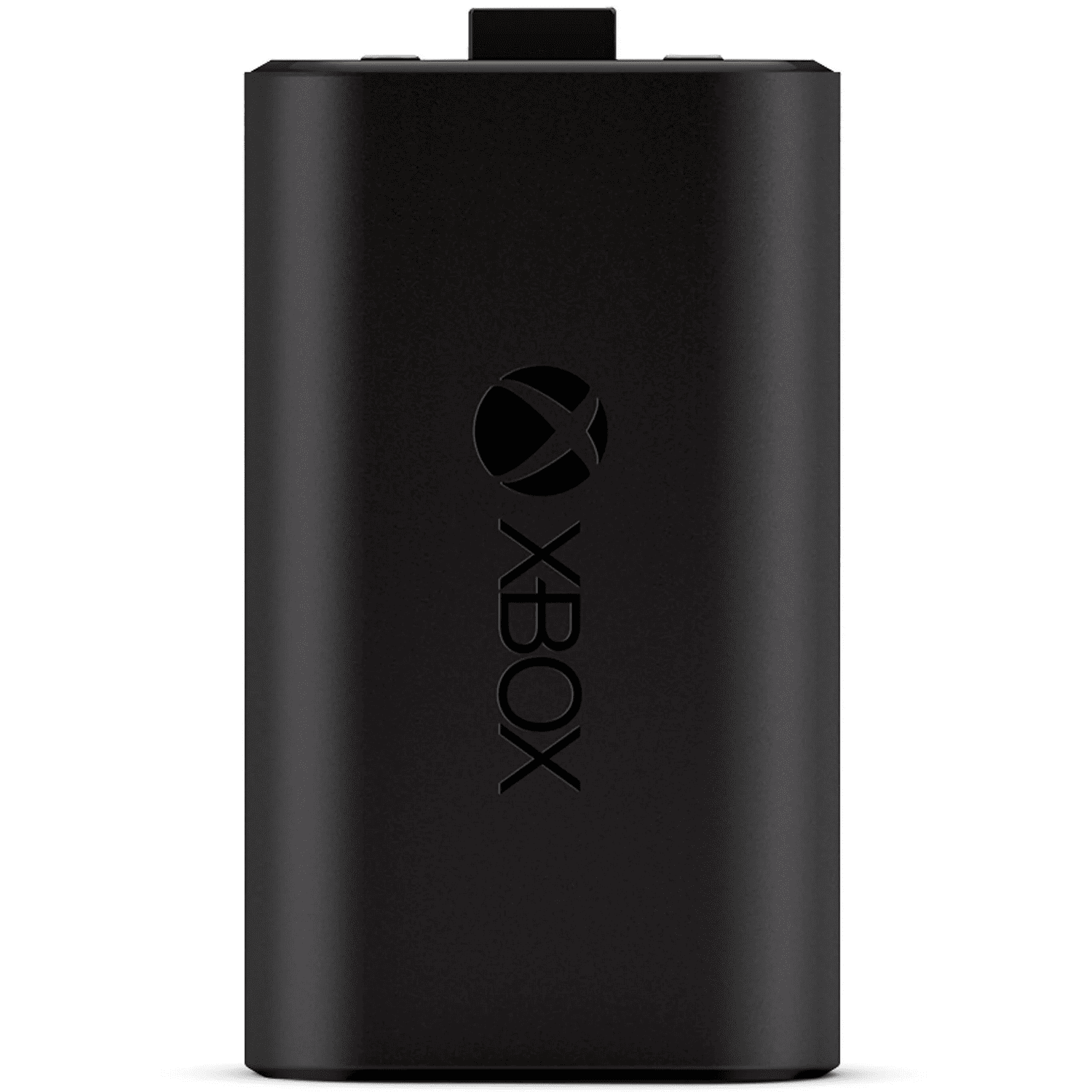 Batería recargable Microsoft Xbox Play & Charge Kit en color negro, con cable USB-C incluido para cargar mandos inalámbricos Xbox mientras se juega.