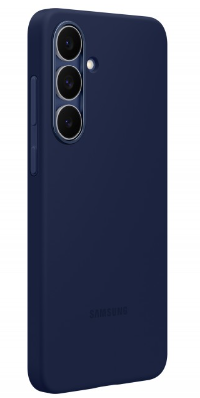 Egy sötétkék telefontok, három kamerával és egy Samsung logóval a hátulján.