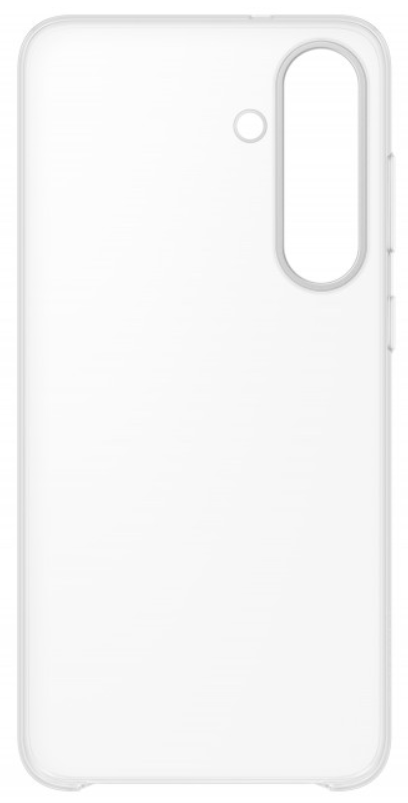 Átlátszó telefontok. Kamera kivágással és gomb részletekkel rendelkezik. A tok enyhén fehér színű.