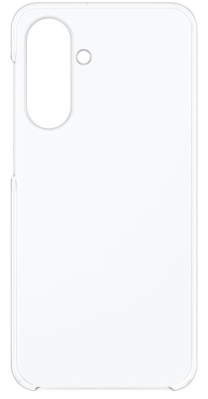 Átlátszó telefontok. Van egy kivágás a kamerának és egy lyuk a vakuhoz, mindkettő kör. A design átlátszó.
