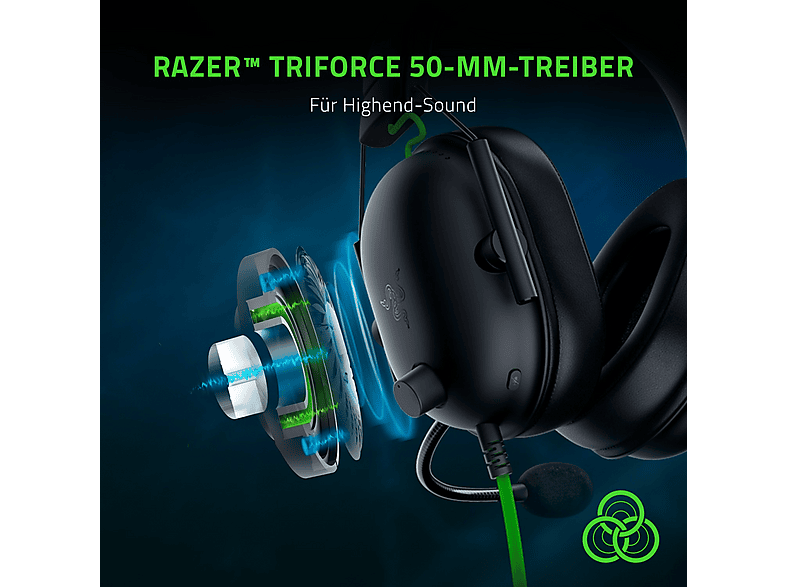 Thumbnail - RAZER Blackshark V2 X, Over-ear Gaming Headset Schwarz/Grün