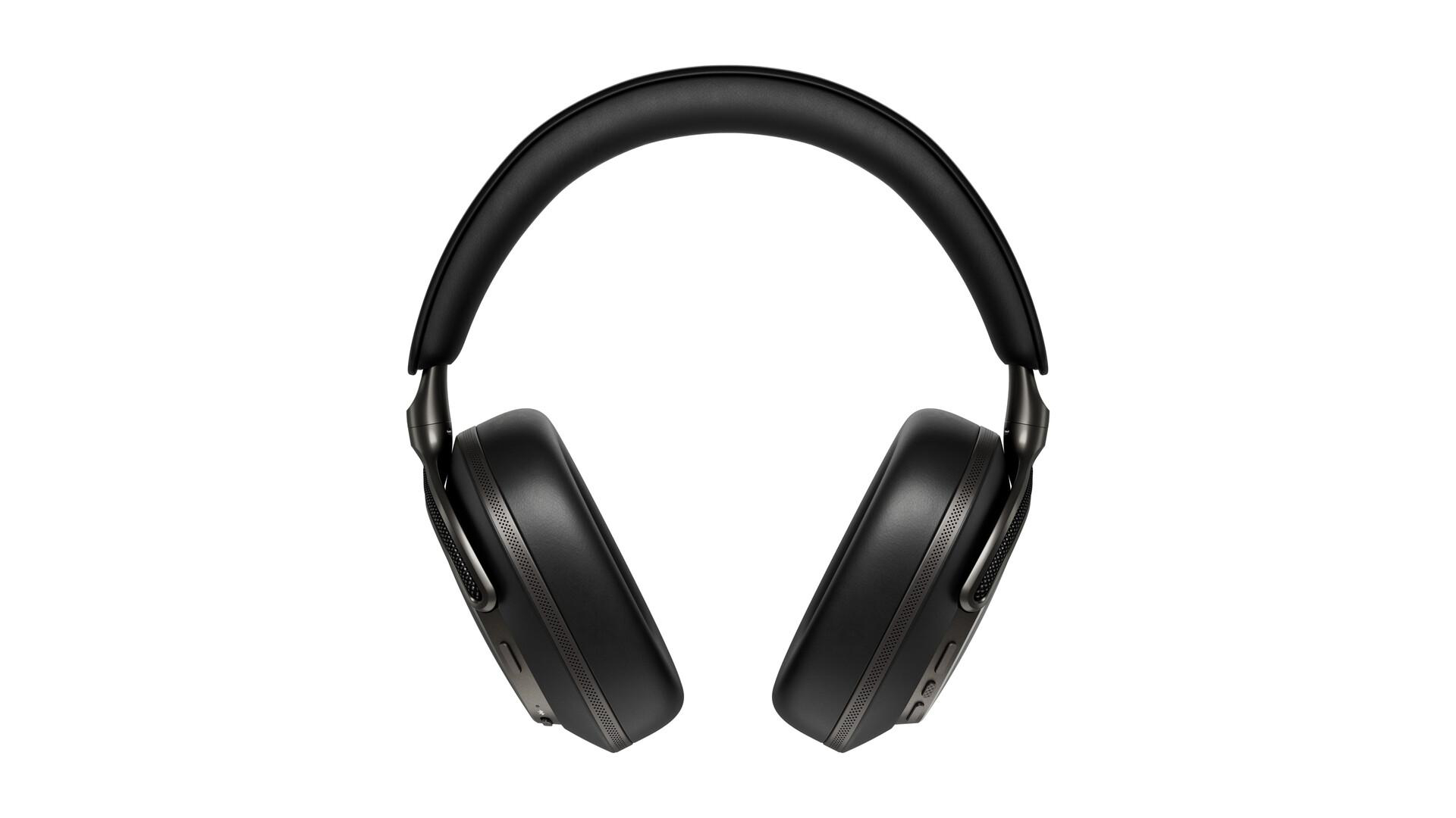 Schwarze Over-Ear-Kopfhörer auf weißem Hintergrund. Die Kopfhörer haben ein gepolstertes Kopfband und Ohrmuscheln.