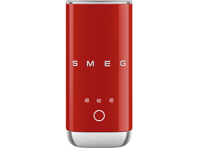 Smeg MFF02RDEU 50's Style Milchaufschäumer (Rot, 500 Watt, 120 ml)