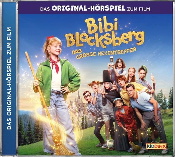 Cover für "Bibi Blocksberg". Ein Mädchen hält einen Besen. Andere Personen sind im Hintergrund, mit Text und einer Burg.