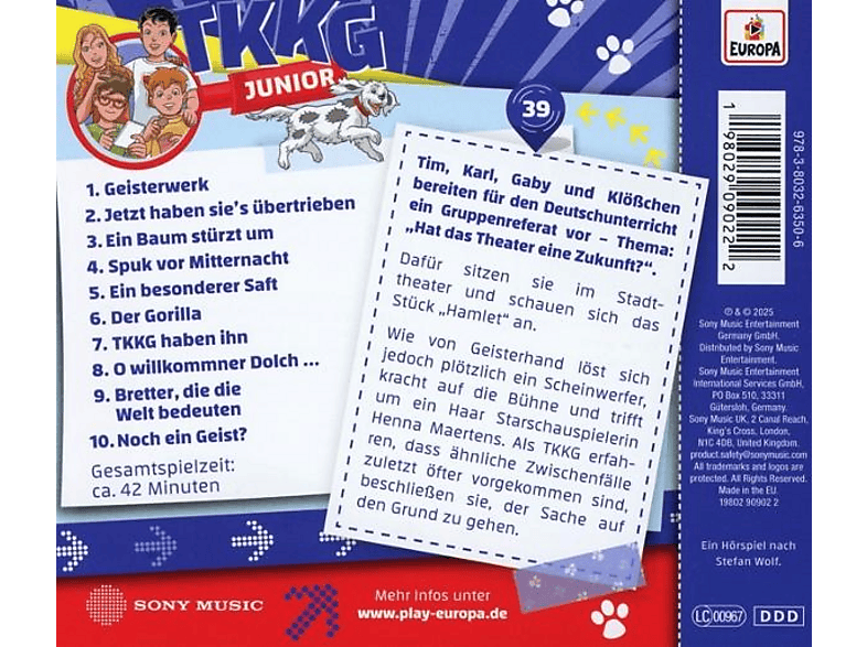 Thumbnail - Tkkg Junior - Folge 39: Spuk im Stadttheater (CD)