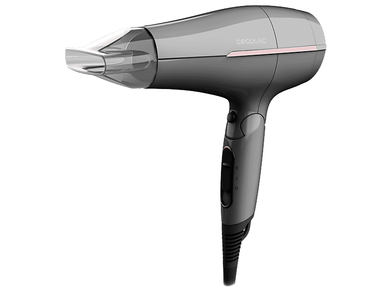 Secador - Cecotec IoniCare Power&Go Heaven Grey, 2000 W, Difusores, Gris