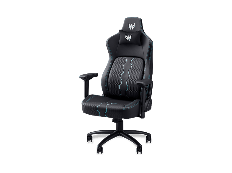 Acer Predator Rift Pro Gaming Chair, Ergonomischer Gaming-Stuhl mit 4D-Armlehnen und Magnet-Kopfkissen, Schwarz