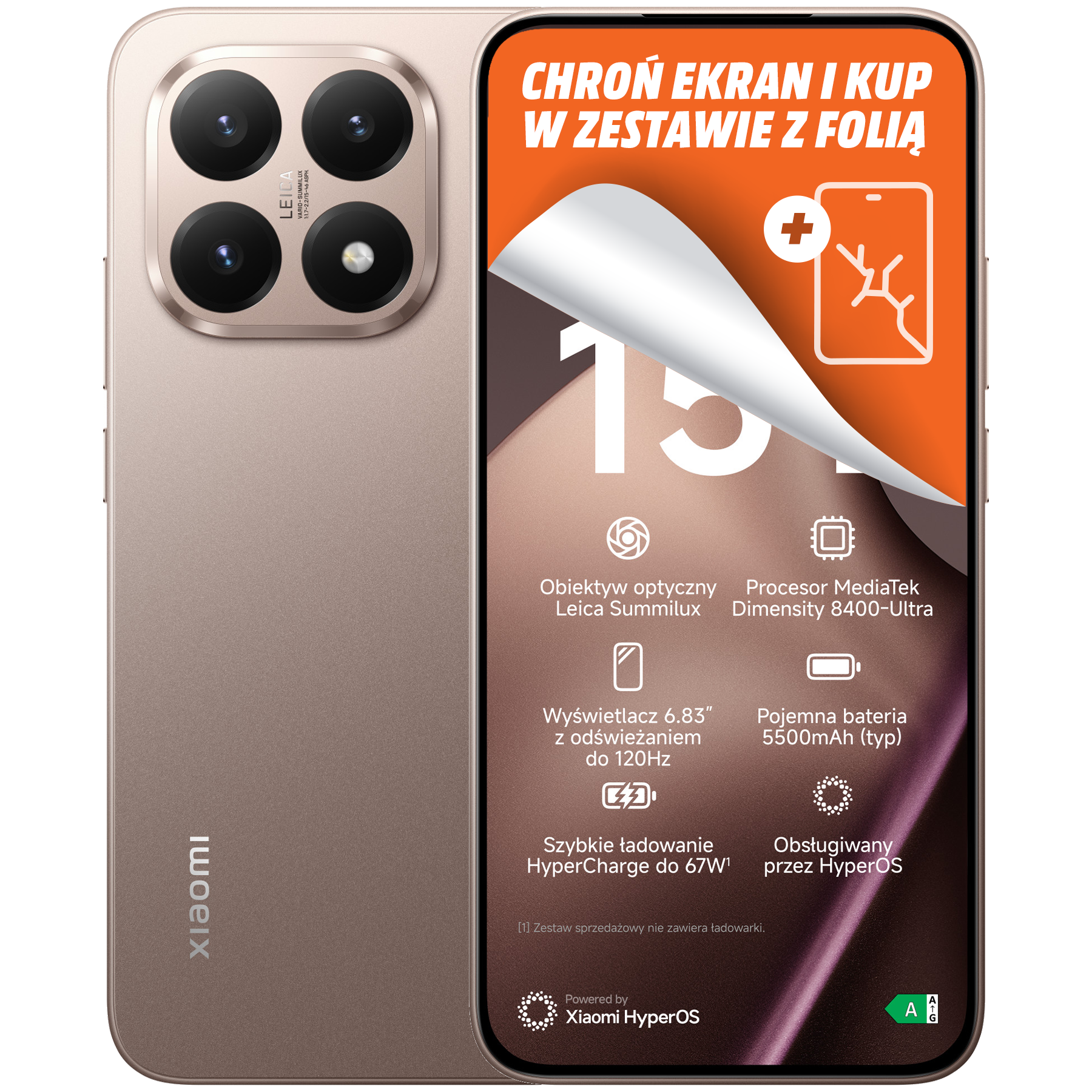 Smartfon XIAOMI 15T 5G 12 GB/ 512 GB Różowe złoto | MediaMarkt