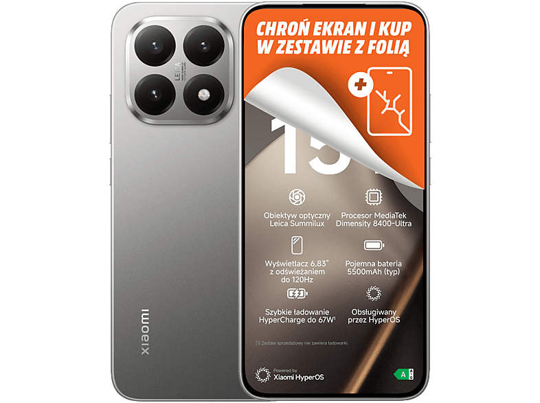 Xiaomi Szary Smartfon 15T 5G 12 Gb/ 512 Gb