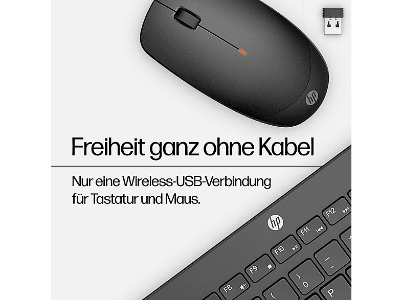 Thumbnail - HP 230 Maus und -Tastatur, Set, kabellos, Schwarz