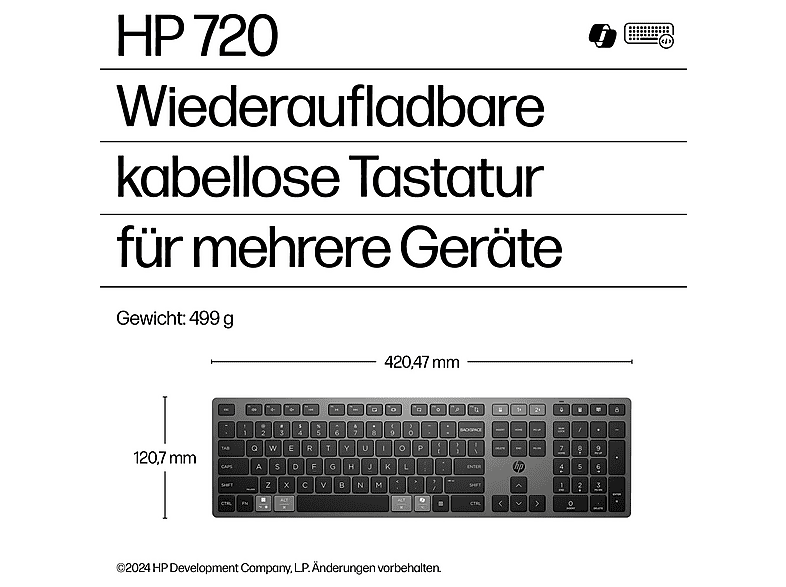 Thumbnail - HP 720, Tastatur, Kabellos, Schwarz