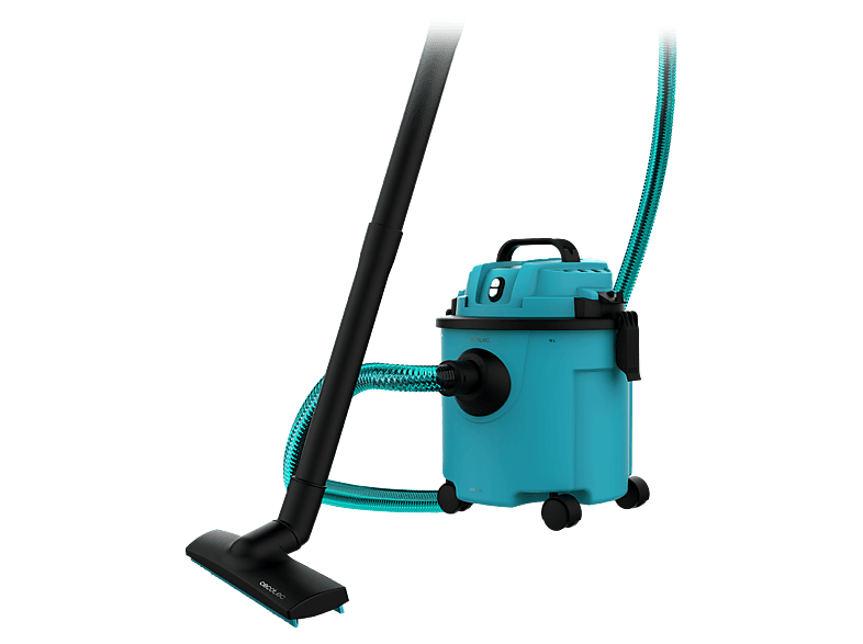 Aspirador sin bolsa - Cecotec Conga Rockstar Wet & Dry Compact Garden Plus, 1200 W, 16L, Radio acción 5m, Doble función, 2 filtros, Ruedas, Negro