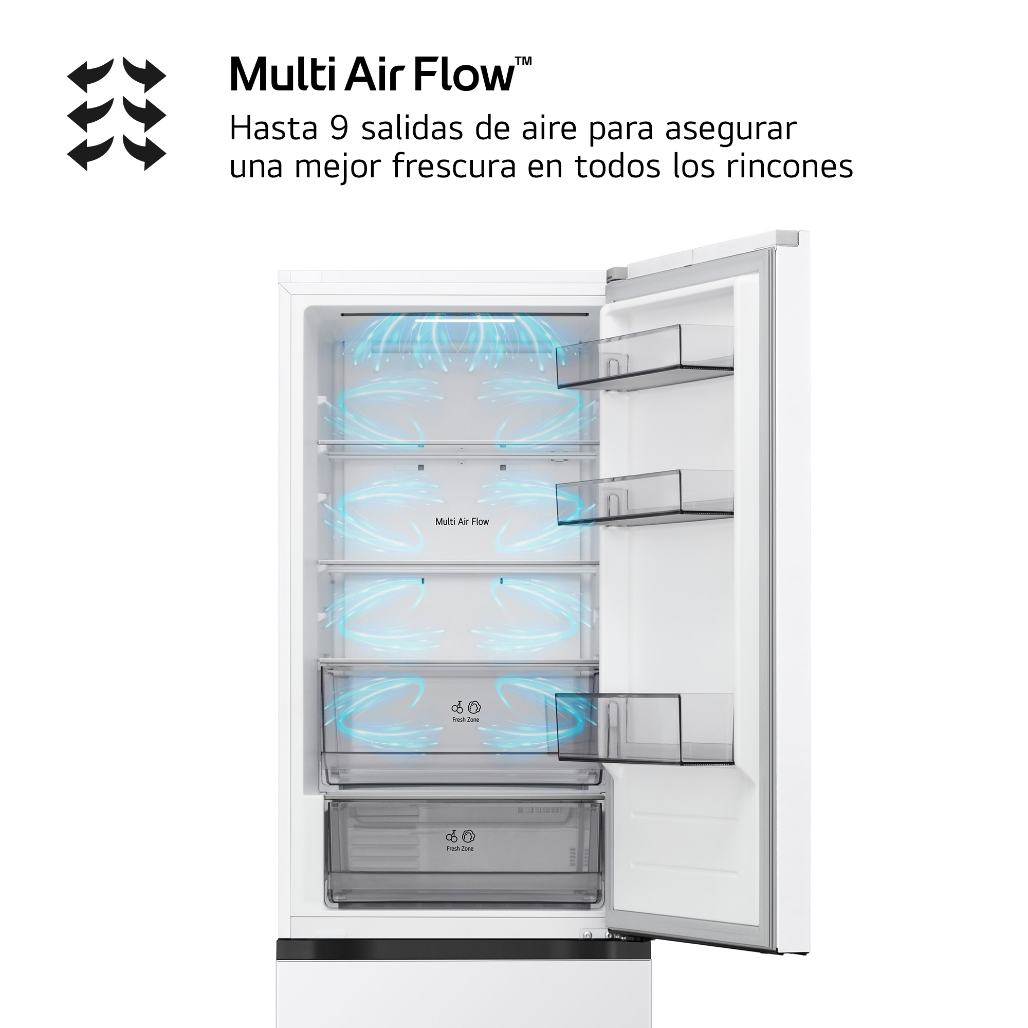 Multi Air Flow™ Hasta 9 salidas de aire para asegurar una mejor frescura en todos los rincones
