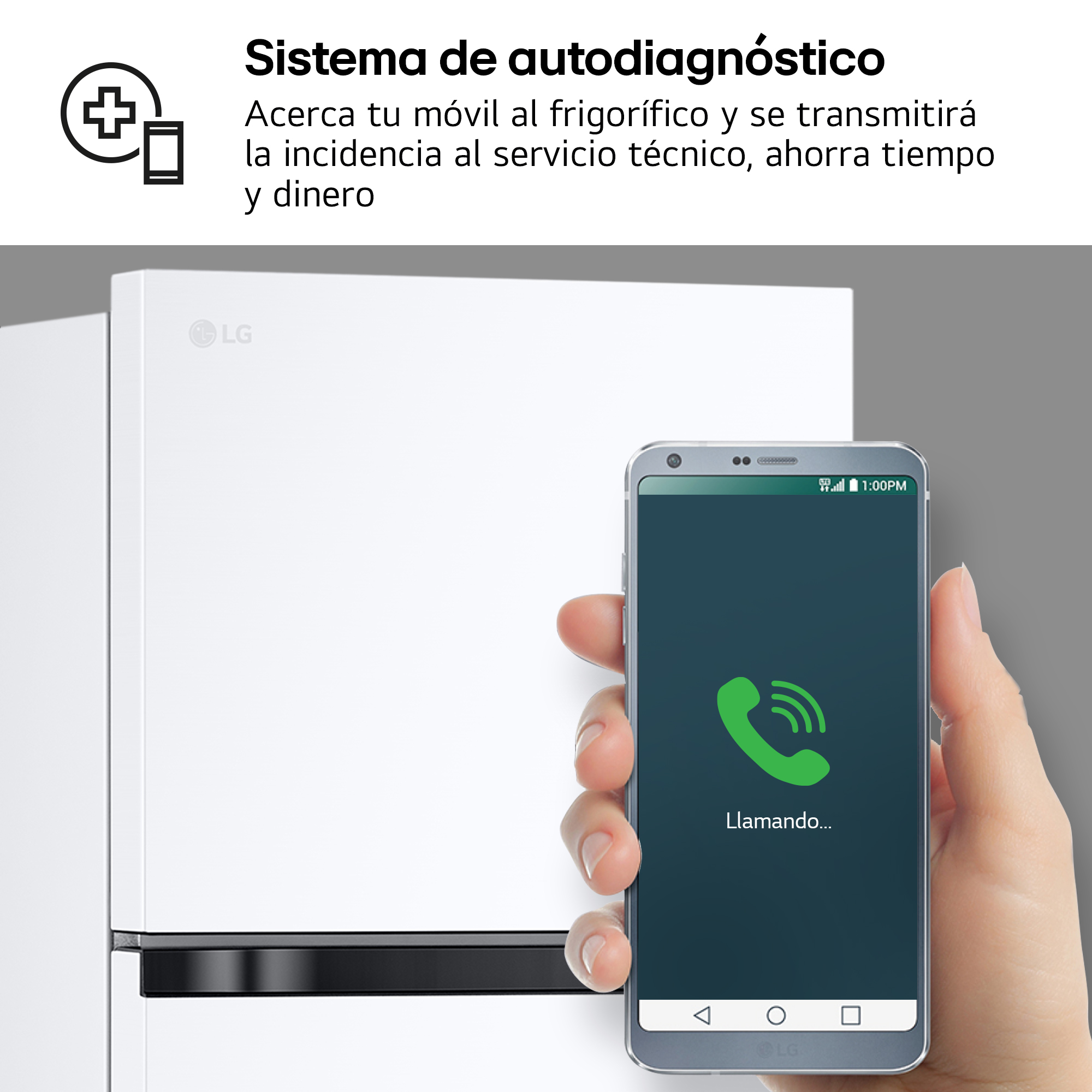 Sistema de autodiagnóstico Acerca tu móvil al frigorífico y se transmitirá la incidencia al servicio técnico, ahorra tiempo y dinero
