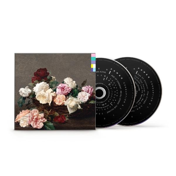Boîtier de CD avec peinture florale. Deux CD avec surfaces noires et texte blanc. Le boîtier montre une variété de fleurs dans un panier.