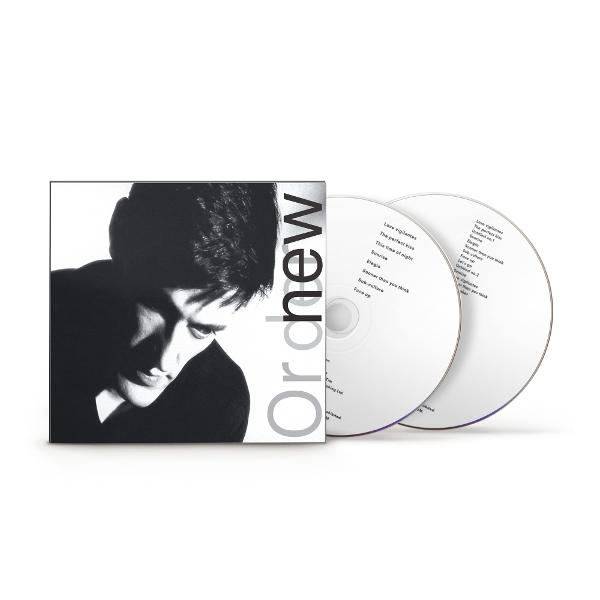 Albumcover und zwei CDs. Cover ist schwarzweiß von einem Mann. CDs sind weiß mit Songtiteln.