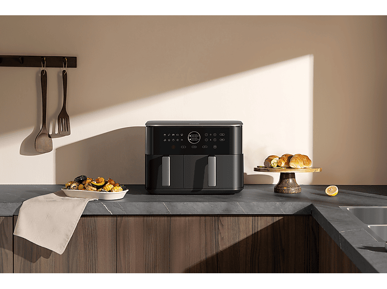 Xiaomi BHR 07SGEU Dual Zone Air fryer Doppelkammer-Heißluftfritteuse mit 2 Garzonen 10 l, 2700 Watt, Schwarz — Foto 5 von 5