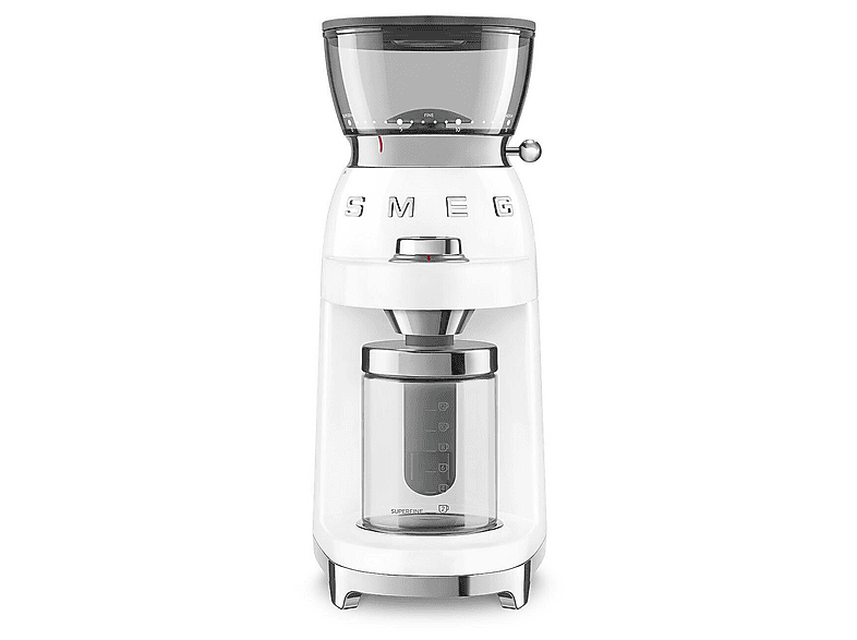 Smeg CGF03WHEU 50's Style Kaffeemühle (Weiß, 150 Watt, Edelstahl Kegel-Mahlwerk) — Foto 2 von 5