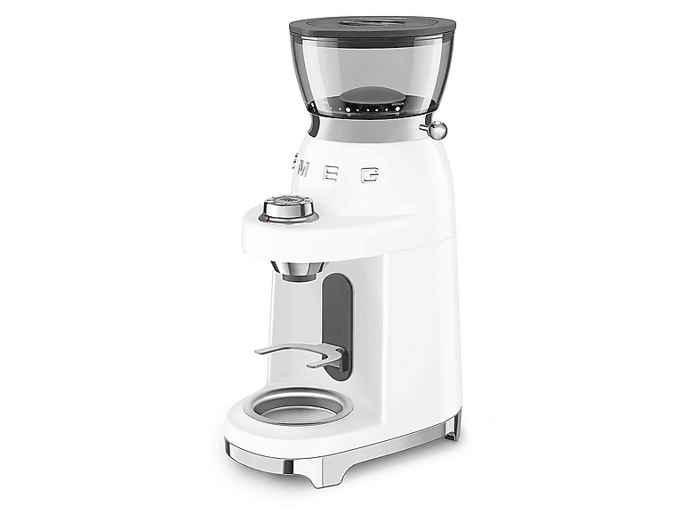 Smeg CGF03WHEU 50's Style Kaffeemühle (Weiß, 150 Watt, Edelstahl Kegel-Mahlwerk) — Foto 3 von 5