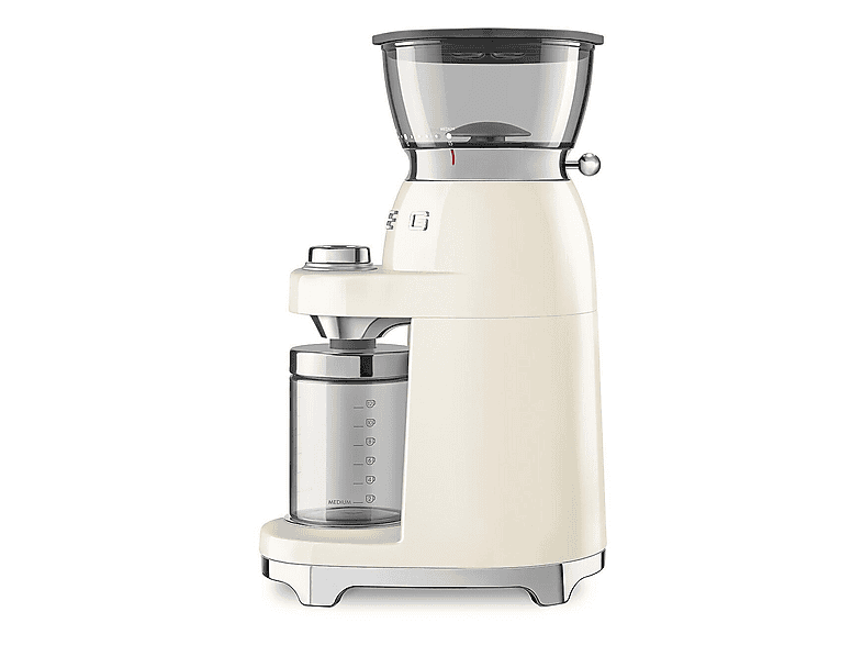 Smeg CGF03CREU 50's Style Kaffeemühle (Creme, 150 Watt, Edelstahl Kegel-Mahlwerk) — Foto 4 von 5