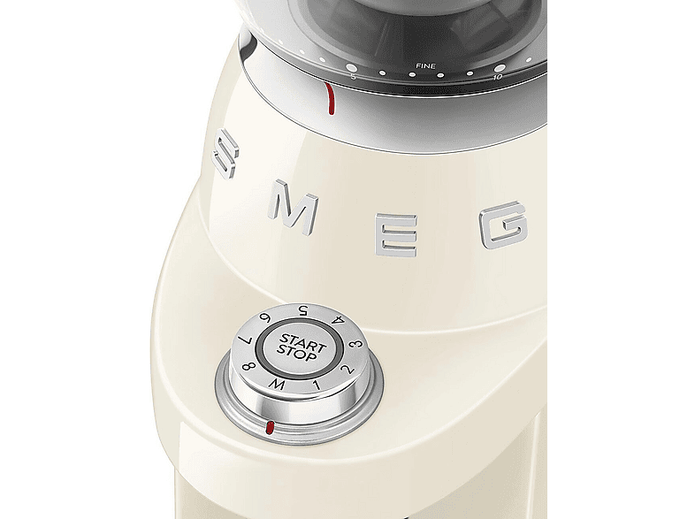 Smeg CGF03CREU 50's Style Kaffeemühle (Creme, 150 Watt, Edelstahl Kegel-Mahlwerk) — Foto 5 von 5