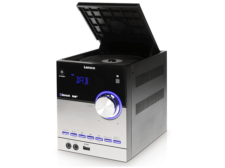 Lenco MC-150 Stereoanlage mit DAB+/FM/CD/MP3/Bluetooth/USB, Schwarz; Kompaktanlage — Foto 2 von 4