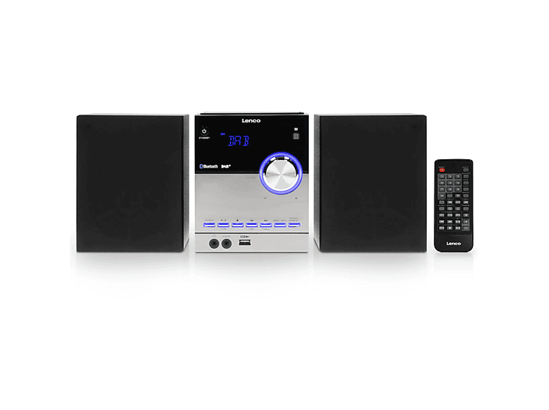 Lenco MC-150 Stereoanlage mit DAB+/FM/CD/MP3/Bluetooth/USB, Schwarz; Kompaktanlage