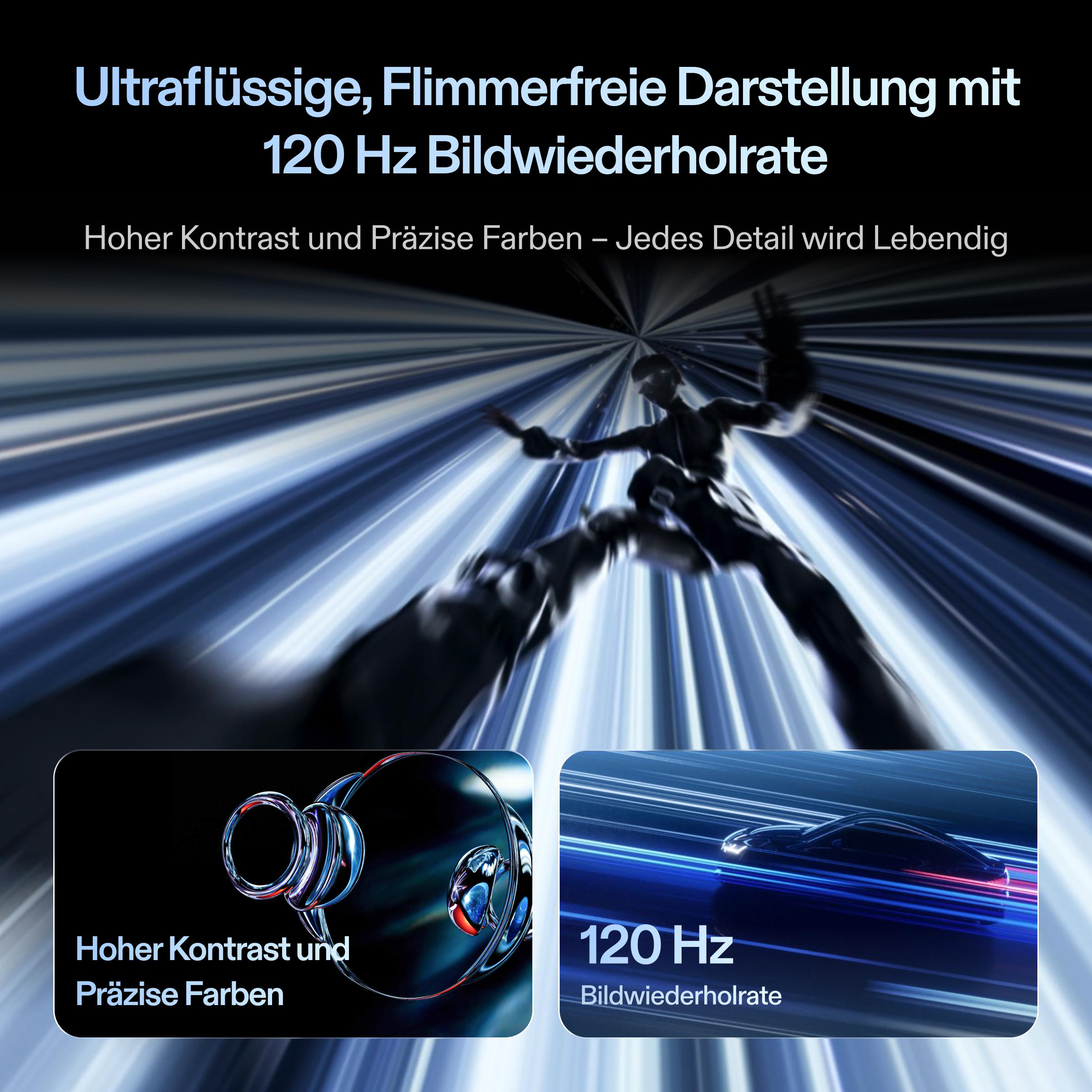 Bild mit Text über Display-Funktionen. Enthält Grafiken einer Person und eines Autos.