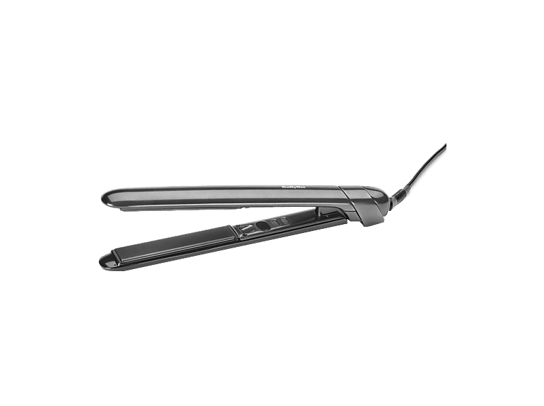 Plancha de pelo - BaByliss Titanium Shine ST620E, Cerámica, 150ºC a 230 °C, Placas largas 25 x 110 mm, Iónico, Plata