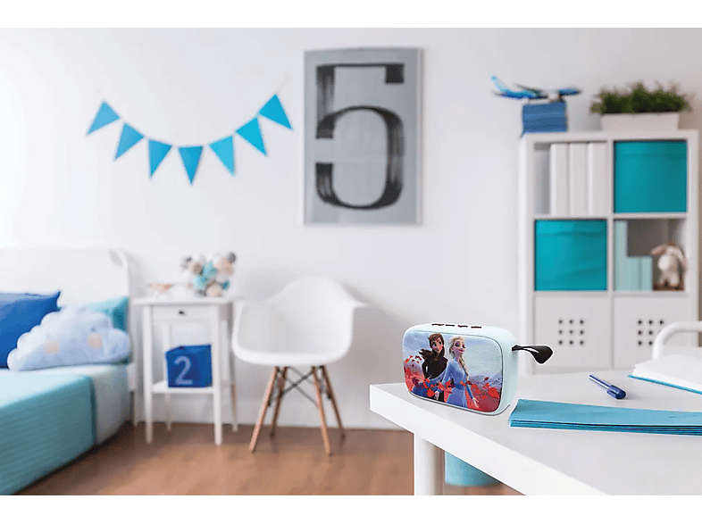 Altavoz inalámbrico - Lexibook Frozen, 5W, Bluetooth, 4h Autonomía, Batería Litio 300 mAh, Función TWS, Azul