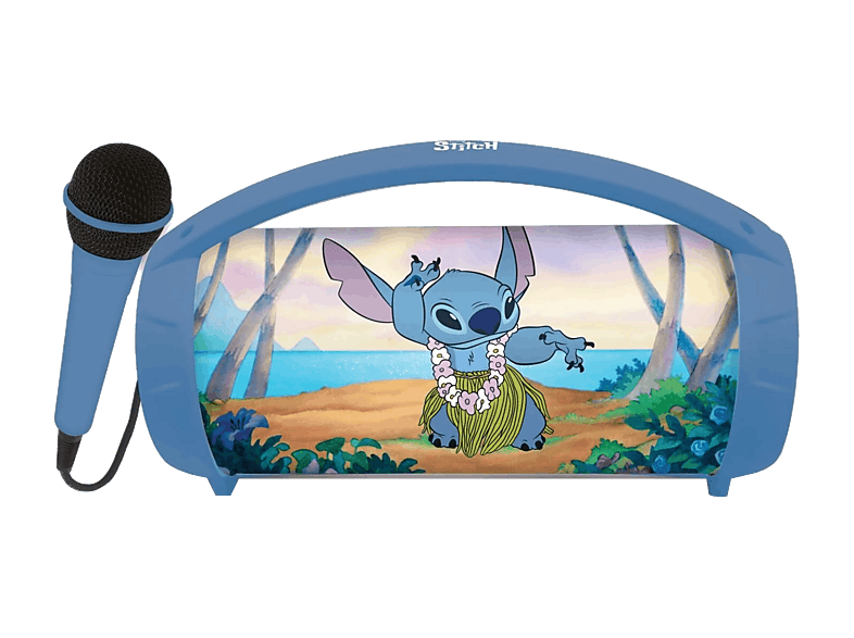 Altavoz inalámbrico – Lexibook BTP585DZ Stitch, Bluetooth, 3h Autonomía, Micrófono, Luminoso, Azul