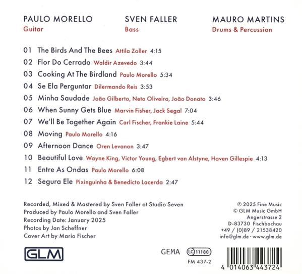 CD-Cover listet Songs, Künstlernamen und Credits. Der Text ist weiß auf hellem Hintergrund. Mit Barcode und GLM-Logo.