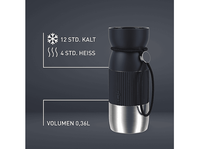 Emsa BEyou Cup Isolierbecher 0.36l, Schwarz — Foto 4 von 5