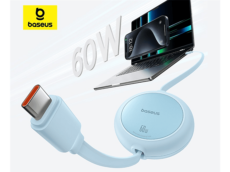 Baseus Free2Pull cable USB 1 m USB C Azul