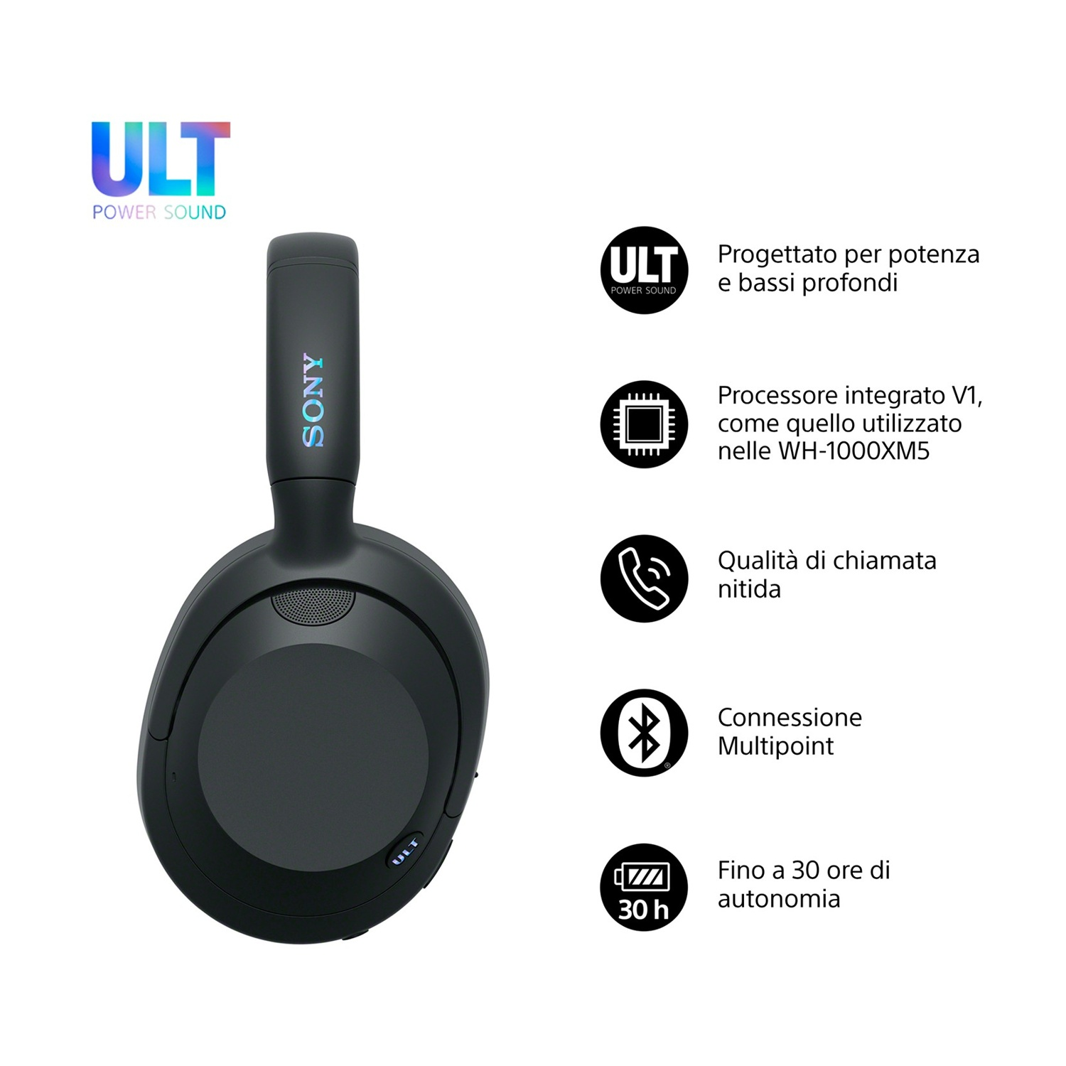 SONY ULT WEAR WH-ULT900N CUFFIE BLUETOOTH, Nero | MediaWorld.it