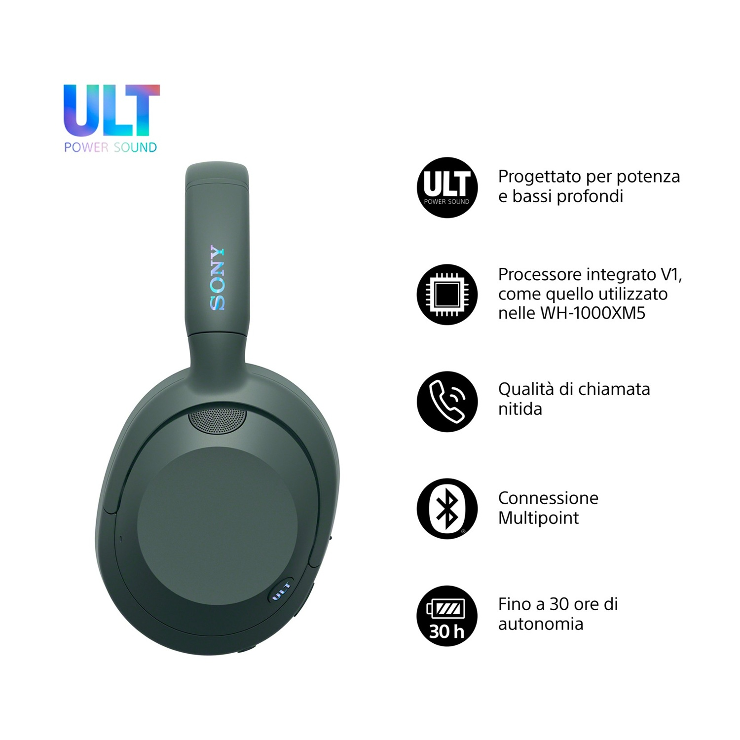 SONY ULT WEAR WH-ULT900N CUFFIE BLUETOOTH, Forest gray | MediaWorld.it