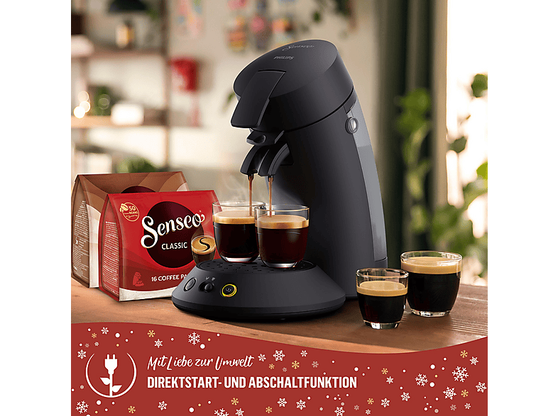 Thumbnail - PHILIPS SENSEO® CSA210/69 im Winter-Design inkl. 1x Senseo Classic Pads u. Cappuccino Pads, Milder oder starker Kaffee, ...