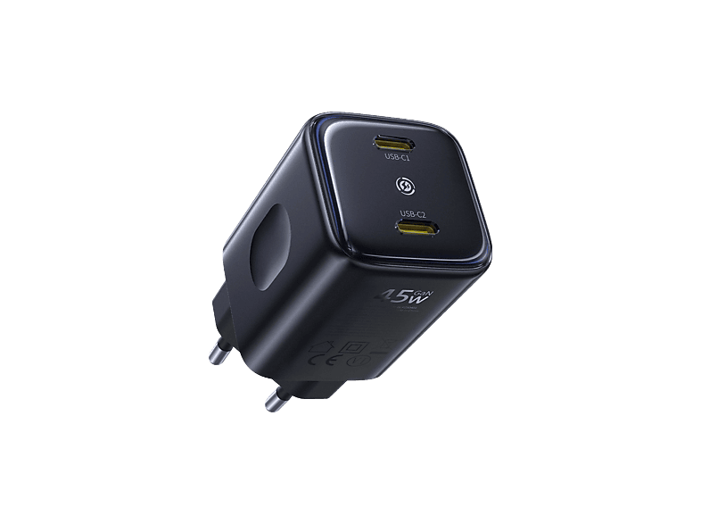 Cargador de pared - Baseus PicoGo, Carga rápida simultánea, Tipo C, 45W, Universal, Negro
