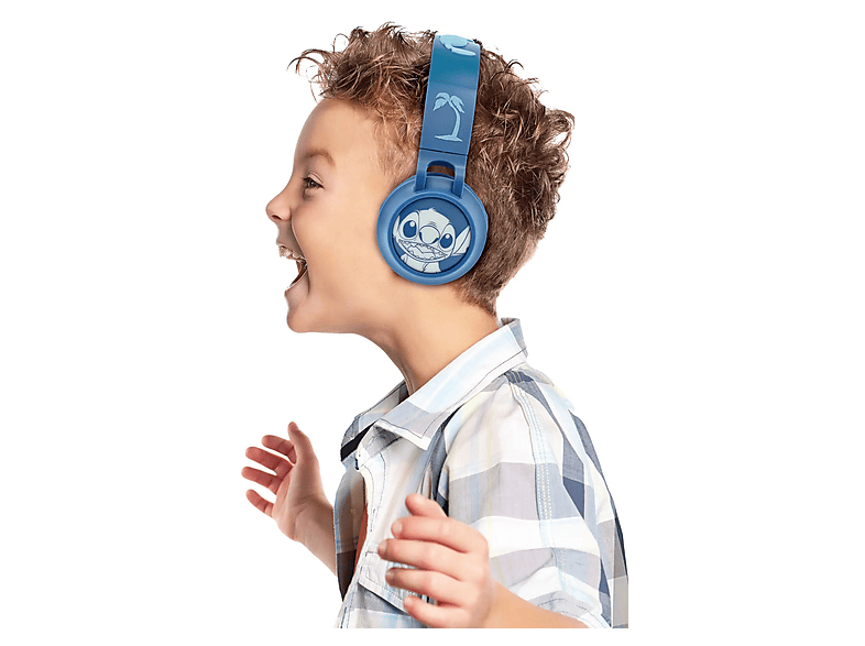 Auriculares infantiles - Lexibook Stitch, Circumaurales, Cable o Bluetooth, Micrófono, Azul