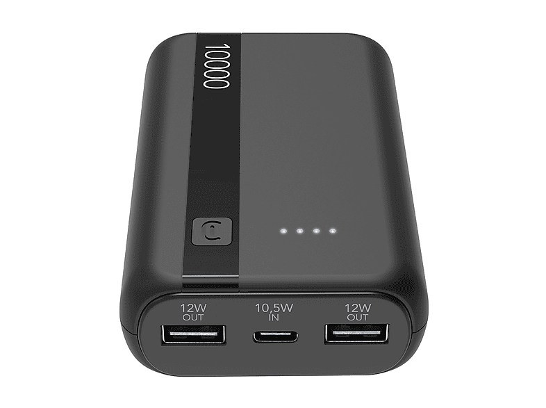 Power Bank Cellularline Batteria portatile 10000 mAh, Nero